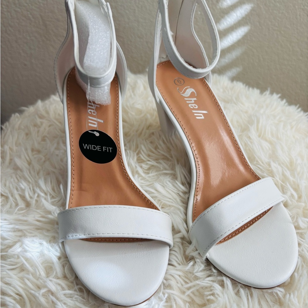 SHEIN White Women's Wide Fit Sandals/heels NWT